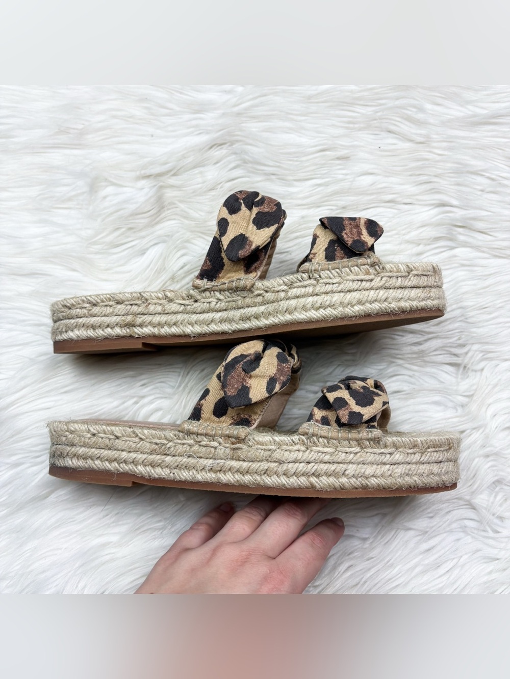 Loeffler Randall Leopard Print Bow Espadrille Slide - Cream, Brown, Black - Picture 4 of 10